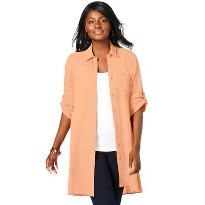 Jessica London Women's Plus Size Gauze Mega Tunic