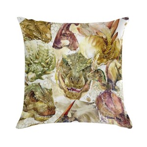 Watercolor Dinosaurs Animal Pillow Covers 18x18 Decorative Throw Pillows Soft Square Cushion Covers for Couch Sofa Bedroom - 1 of 1