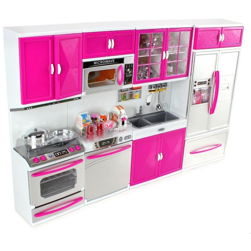 Ready! Set! Play! Link Little Princess Modern Full Deluxe Kitchen Playset Comes With Refrigerator, Stove, Sink, Microwave, 1 of 12