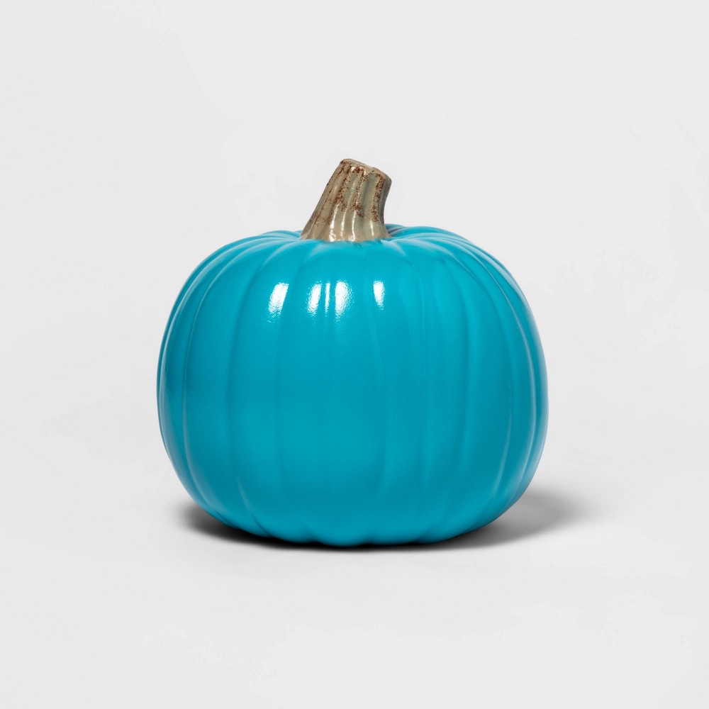 9" Carvable Faux Halloween Pumpkin Teal - Hyde & EEK! Boutique™: Pumpkin Carving & Decorating Kit