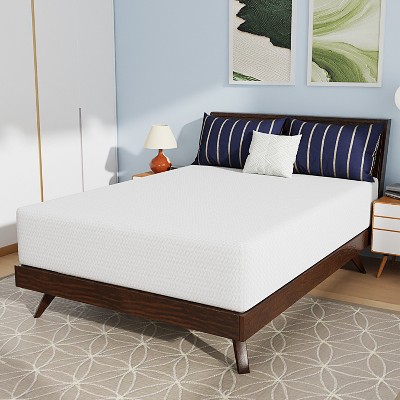 FDW 12 inch Bamboo Charcoal Memory Foam Mattress Cooling Gel CertiPUR-US Certified Breathable Bed Mattress for Cooler Sleep,White