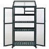 Indoor and Outdoor 62inch Greenhouse, Height Wood Large Greenhouse for Balcony, Greenhouse with Wheels and Adjustable Shelves-Coolbibila - 3 of 4