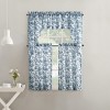 No. 918 2pc 54"x38" Elara Floral Print Semi-Sheer Rod Pocket Kitchen Curtain Swag Pair Indigo - 4 of 4