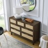 VYNXARIA Bedroom 7 drawer dresser, rattan dresser modern wooden chest of drawers with spacious storage space for bedroom hallway living room - 3 of 4
