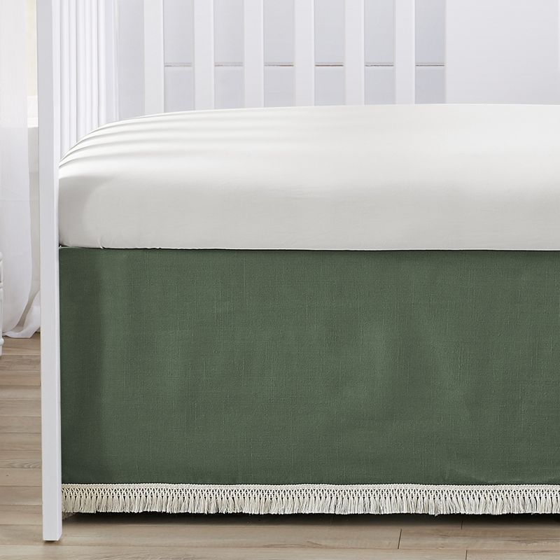 Sweet Jojo Designs Gender Neutral Unisex Baby Crib Bedding Set - Diamond Tuft Green Off White 4pc, 5 of 7