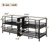 KWPZQEB Quadruple Metal Bunk Bed, Quadruple Metal Bunk Bed with Built-in Storage Shelves, Wardrobe & Noise-reduced Design, Black - 4 of 4