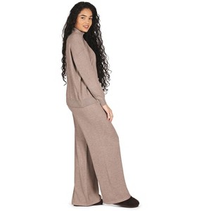 Memoi Women's Turtleneck Sweater and Knit Pants Lounge Set - 1 of 4