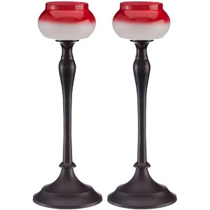 Livevie Roseberry Collection T-Lite Handmade Glass Votive Candle Holders for Weddings and Home Decor, (Set of 2) Large - 1 of 4