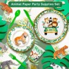 Hachikiko 168 Pcs Safari Animal Party Decorations,Jungle Theme Party Supplies Wild Zoo Disposable Tableware - 4 of 4