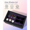 Watch Box, 6 Slot Watch Case, 3 Slot Sunglass Organizer, Real Glass Lid, Jewelry Storage for Men Women - 3 of 4