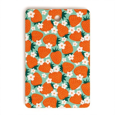 Avenie Strawberry Summer Cutting Board Rectangle -Deny Designs