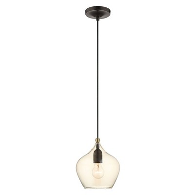 Livex Lighting Pendants 1 - Light Pendant in  English Bronze/Antique Brass