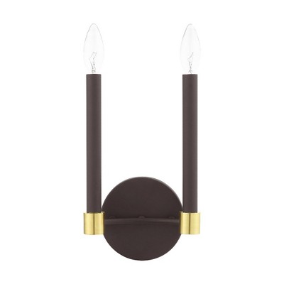 Karlstad Dual-Tone Wall Sconce in Bronze and Satin Brass