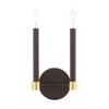Livex Lighting Karlstad 2 - Light Wall Light in  Bronze/Satin Brass - 3 of 4