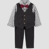 Carter's Just One You® Baby Boys' 4pc Holiday Plaid Bow Tie Set - Black - 2 of 4