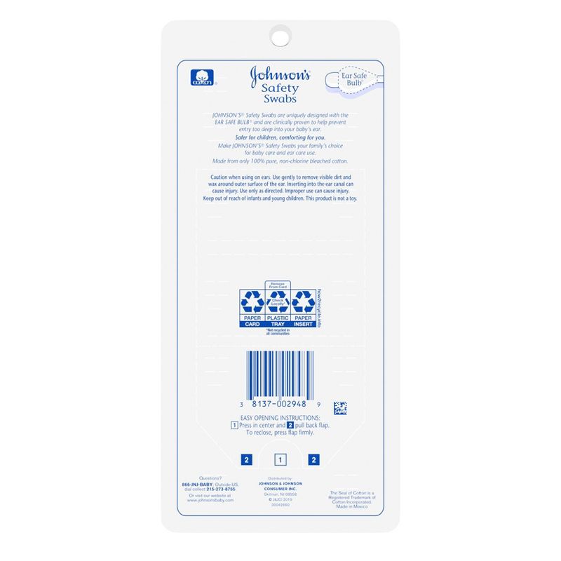 Johnson&#39;s Safety Ear Swabs for Babies &#38; Kids&#39;  - 185ct, 3 of 9