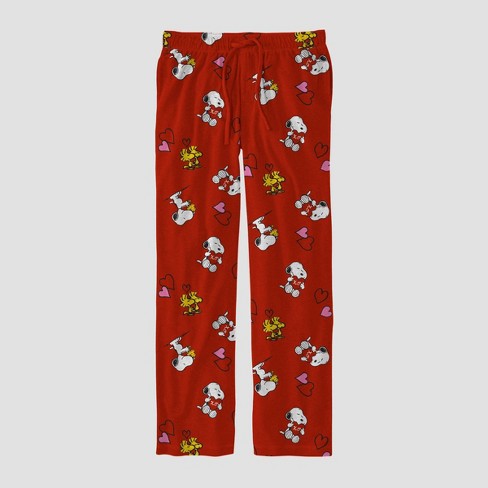 Men's Peanuts Snoopy Love Pajama Pants - Red : Target