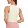 NPolar"Women's Sleeveless High Neck Cropped Tank Top – Racerback Workout Shirt, S-2XL, Machine Washable"Black&Khaki - 2 of 4