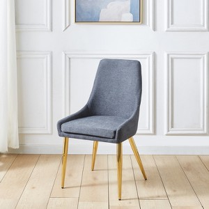 Vynxaria Upholstered Armless Accent Chairs Set of 2 - Classic Design with Stainless Steel Legs - 1 of 4