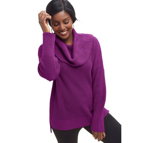 Plus size shop cowl neck jumper