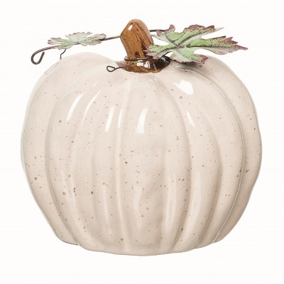 Transpac Ceramic White Harvest Heirloom Pumpkin Decor