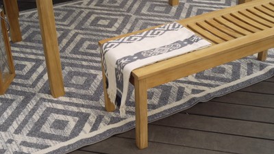 Caterina 6-Piece Teak Wood Outdoor Dining Set with Beige Cushions