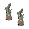 HomeRoots Set of Two 11" Blue and Green Polyresin Christmas Figurine Tabletop Sculpture - 4 of 4