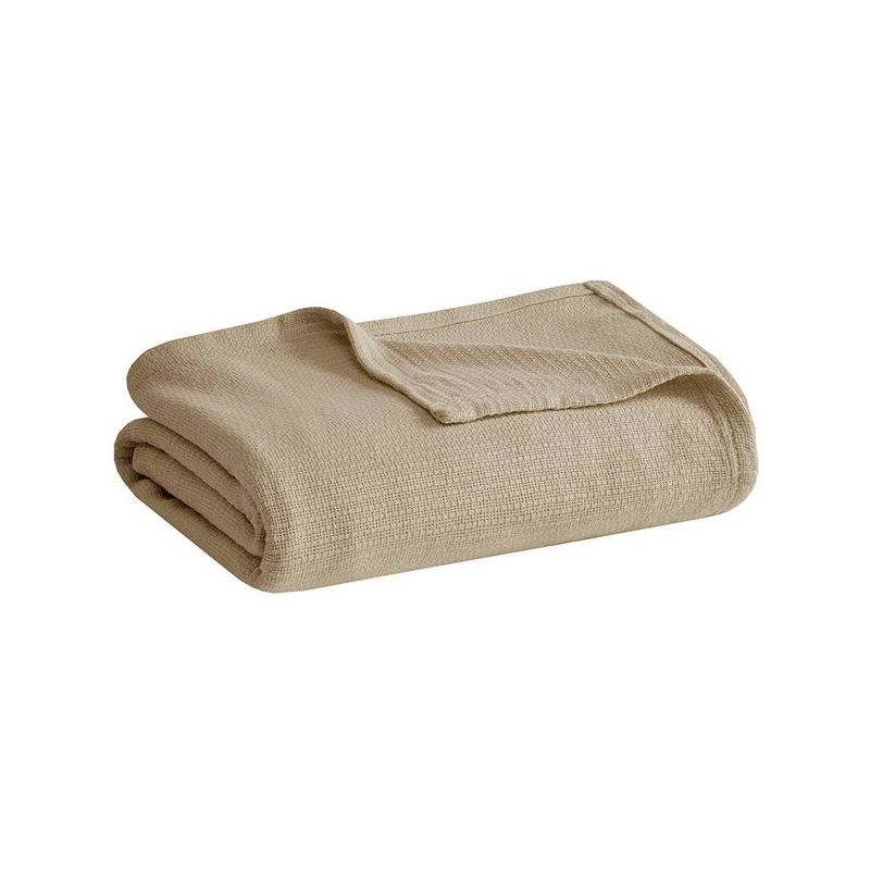 Freshspun Basketweave Cotton Bed Blanket, 1 of 8