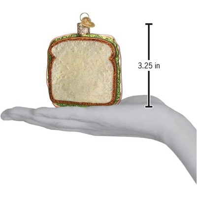 Handcrafted Glass Ham and Cheese Sandwich Ornament
