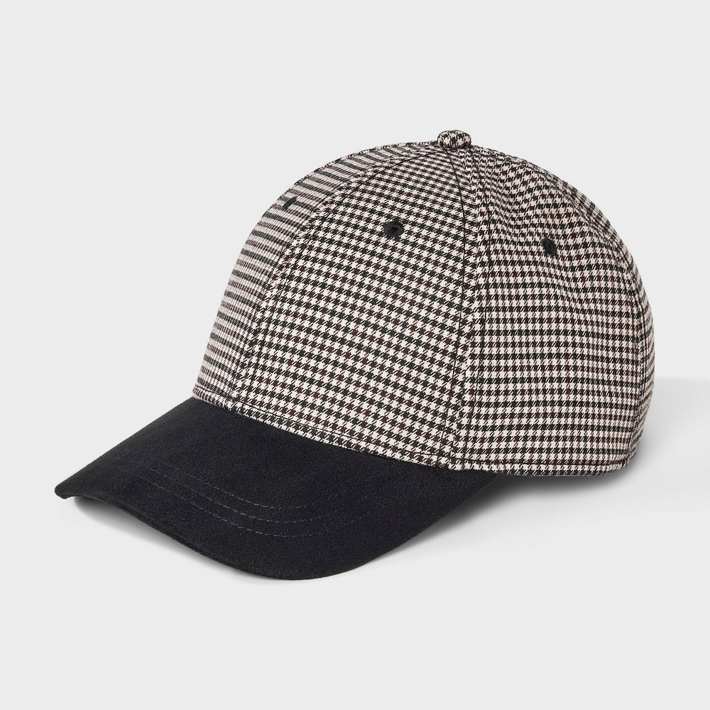 Gingham Houndstooth Print Baseball Hat - Universal Thread™ Black
