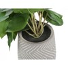 Monarch Specialties Artificial Plant 8 inch Tall Alocasia Indoor Faux Fake Table Greenery Potted Set Of 2 Decorative Green Leaves White Cement Pots - 3 of 4