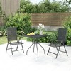 vidaXL Garden Dining Set Anthracite Steel Medium Foldable - 31.5" Table Length 2 Items - 2 of 4