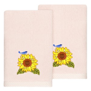 Linum Home Textiles 100% Turkish Cotton GIRASOL Embellished Towel Set - 1 of 4