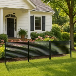 Outdoor Privacy Screen, 3-Panel No Dig Metal Barrier for Animals,Rustproof Outdoor Decorative Fence for Flower Beds,Patio,Backyard,Vegetable Gardens - 1 of 4