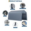 10x15FT Outdoor Storage Shed, Portable Carport with Roll-up Zipper Door and Windows, Heavy Duty Motorcycle Shed Garage Tent for Bike Firewood Tools - 4 of 4