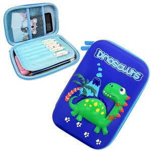 Wrapables Large Capacity EVA Hard Shell 3D Pencil Case, Pencil Storage Box for Stationery Tools, Dinosaurs - 1 of 4
