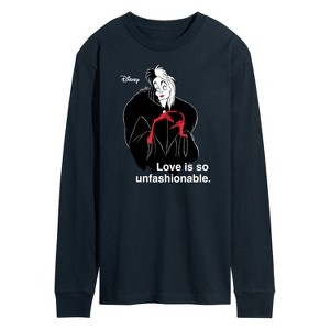 Men's - Disney Villains - Cruella De Vil Love Unfasionable Long Sleeve Graphic T-Shirt - 1 of 4