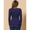 INSPIRE CHIC Women's Long Sleeve Scoop Neck Casual Peplum Shirt - 4 of 4