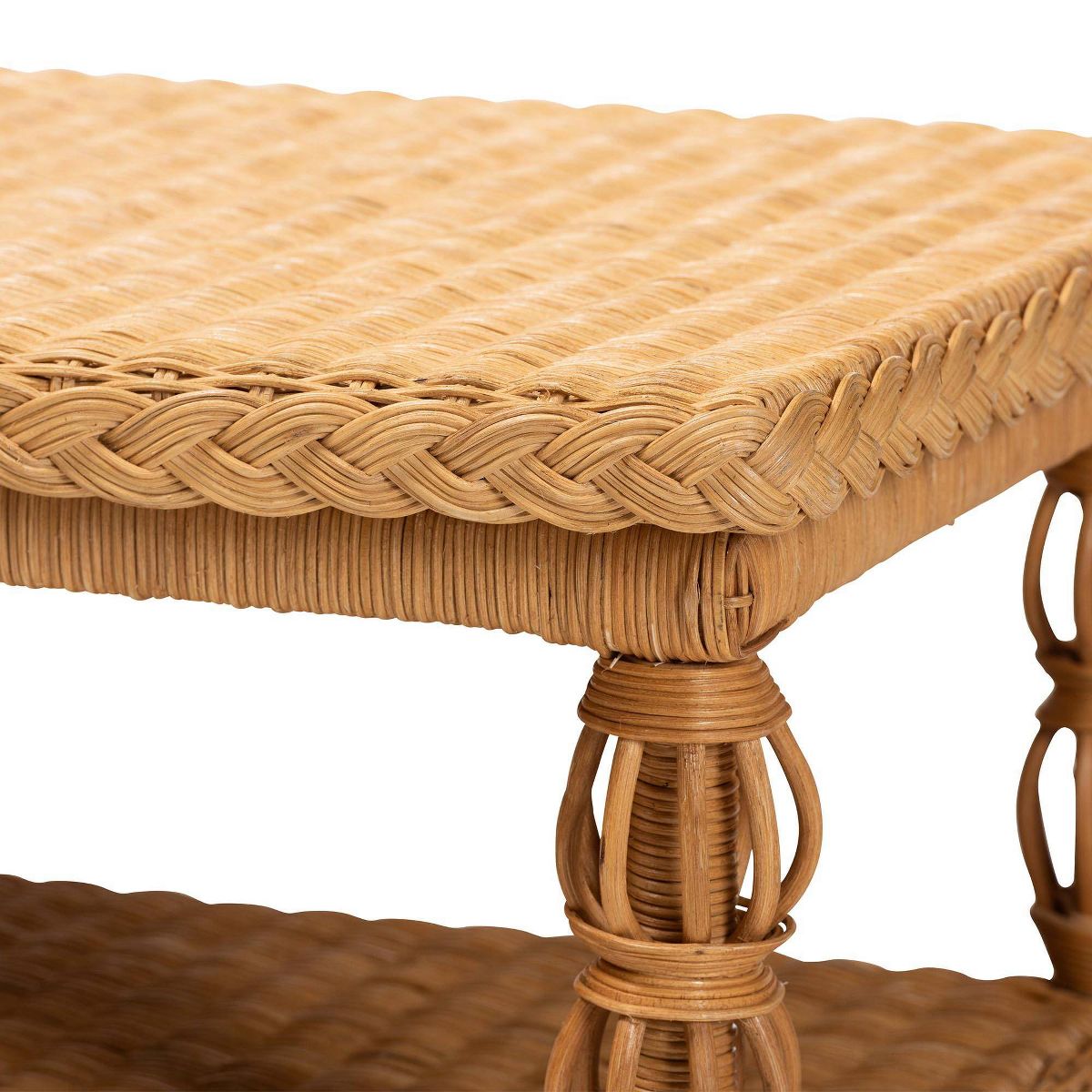 bali & pari Dolby Natural Rattan Coffee Table Light Honey - thumbnail 4