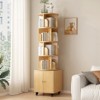 ORRD 5-Tier Rotating Corner Bookshelf with Drawer, 360° Floor-Standing Bookcase for Small Spaces - 2 of 4