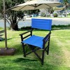 Sevobal Outdoor Portable Chairs 2 Piece Wooden Director Chair Set with Canvas Seat for Outdoor Patio Garden Balcony, Black, 23"*20"*36" - 2 of 4