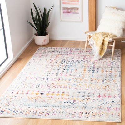 Ivory Gold Moroccan Boho 5'3" x 7'6" Synthetic Area Rug