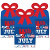 Big Dot of Happiness Firecracker 4th of July - Square Favor Gift Boxes - Red, White and Royal Blue Party Bow Boxes - Set of 12 - 2 of 4