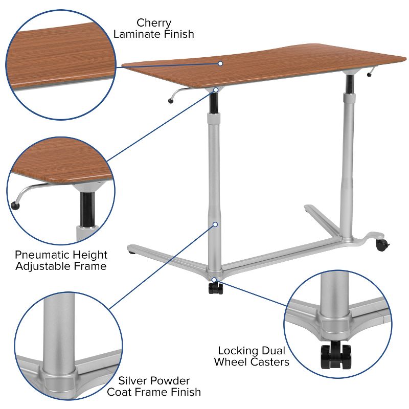 Flash Furniture Sit-Down, Stand-Up Ergonomic Computer Desk - Standing Desk, 5 of 14