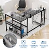 49" L Shaped Desk with Power Outlet & LED Lights, Reversible Corner Computer Desk with Storage Shelves & Monitor Stand - 2 of 4
