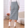 INSPIRE CHIC Women's Ribbed Elastic High Waist Stretchy Pencil Casual Sweater Midi Skirt - 4 of 4