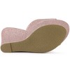 Allegra K Women's Glitter Platform Slip-on Wedge Heels Sandals - 4 of 4
