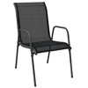 vidaXL 5 Piece Patio Dining Set Black Steel and Textilene - 3 of 4