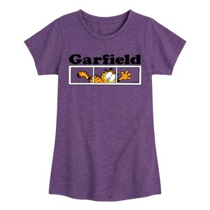 Girls' - Garfield - Garfield Panel Fitted Short Sleeve Graphic T-Shirt - 1 of 4