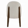 Royal Hampton Set of 2 Side Dining Chair, Brown Rubberwood, Soft White Fabric - 4 of 4